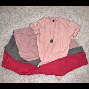 FIVE PIECE BUNDLE! Pants, top & necklace